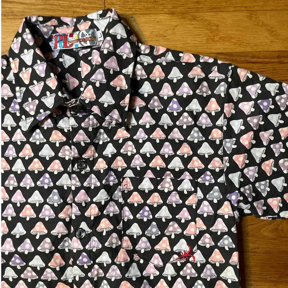 Boys Size Large Skater Style Button Down Dress Casual Shirt